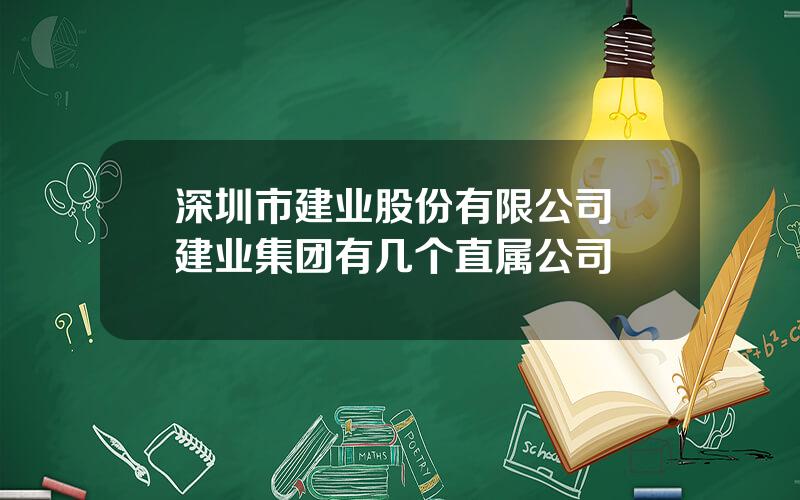 深圳市建业股份有限公司 建业集团有几个直属公司